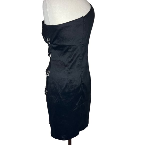 Scarlet Nite One shoulder woman’s size 14 black and cream mini party dress layer - Picture 14 of 14